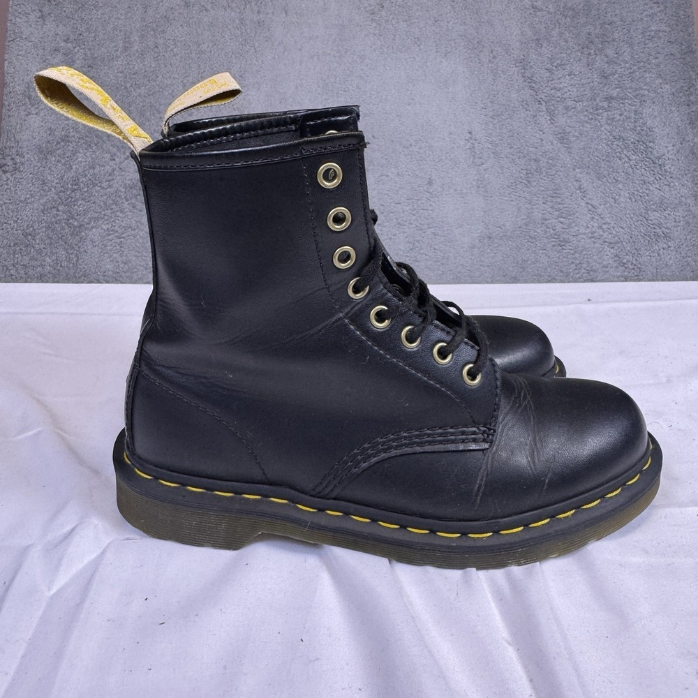 Doc Dr. Martens Boots Women's 9 Mens 8 14045 Black Combat Vegan Air Wair